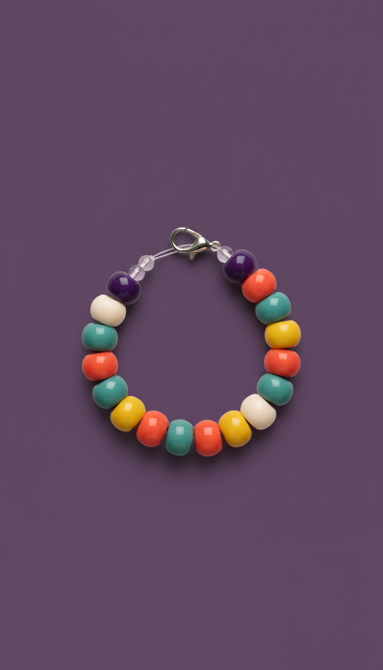 Coral Rush resin bead wristlet