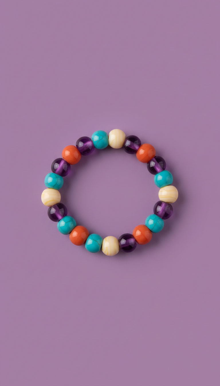 Orchid Noir glass bead wristlet