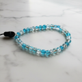 Aqua Crystal Mix Beaded Phone Wristlet