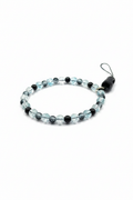 Black & Clear Crackle Beaded Phone Wristlet