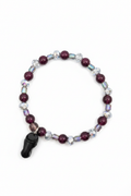 Burgundy & Crystal Beaded Wristlet – White Background