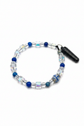 Iridescent Aurora & Cobalt Blue Beaded Phone Wristlet