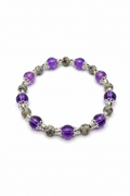 Purple Amethyst & Stone Beaded Wristlet – White Background