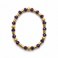 Purple & Gold Crystal Beaded Phone Wristlet