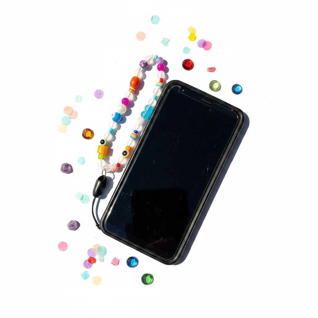 Rainbow Mix Beaded Phone Wristlet