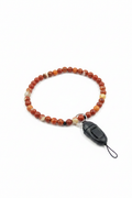 Red Carnelian & Agate Beaded Phone Wristlet