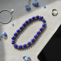 Royal Blue & Silver Beaded Phone Wristlet